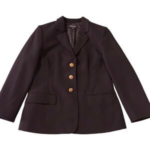 Kasper 3-Button Blazer Suit Black Size 14P